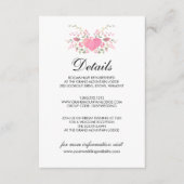 Roze Liefde | Details van een Rustieke Bruiloft Informatiekaartje (Voorkant)