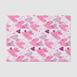 Roze Liefde Doodle Schets Patroon Valentijnsdag Tissuepapier