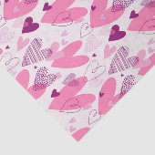 Roze Liefde Doodle Schets Patroon Valentijnsdag Tissuepapier (Detail)