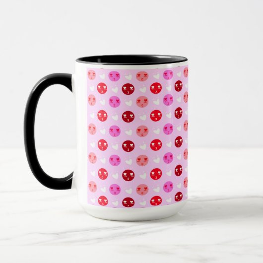 Roze Liefde Emoji koffiekop Mok (Links)