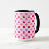 Roze Liefde Emoji koffiekop Mok (Voorkant rechts)