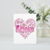 Roze liefde en dagen briefkaart (Staand voorkant)