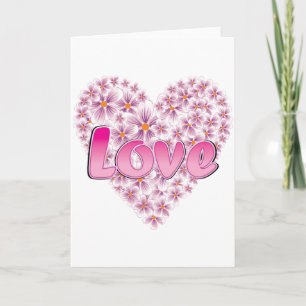 Roze liefde en dagen feestdagen kaart