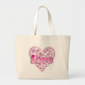 Roze liefde en dagen grote tote bag (Voorkant)