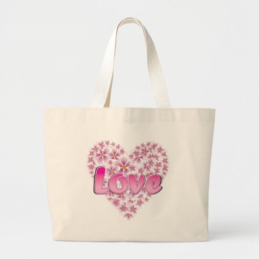 Roze liefde en dagen grote tote bag (Voorkant)