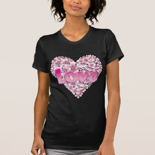 Roze liefde en dagen t-shirt