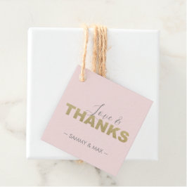 Roze Liefde en Dank Favor Tags Bedankjes Labels