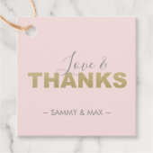 Roze Liefde en Dank Favor Tags Bedankjes Labels (Voorkant)