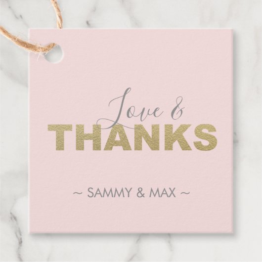 Roze liefde en dank je wel favorietlabels bedankjes labels (Voorkant)