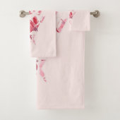  roze liefde - Floral hart Bad Handdoek (Insitu)