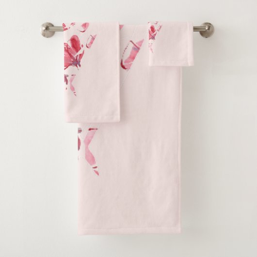  roze liefde - Floral hart Bad Handdoek (Insitu)
