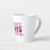 Roze "Liefde" Gestapelde Bubble Lettertype Latte Mok (Rechterhoek)