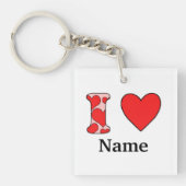 Roze liefde gestompt sleutelhanger (voorkant)