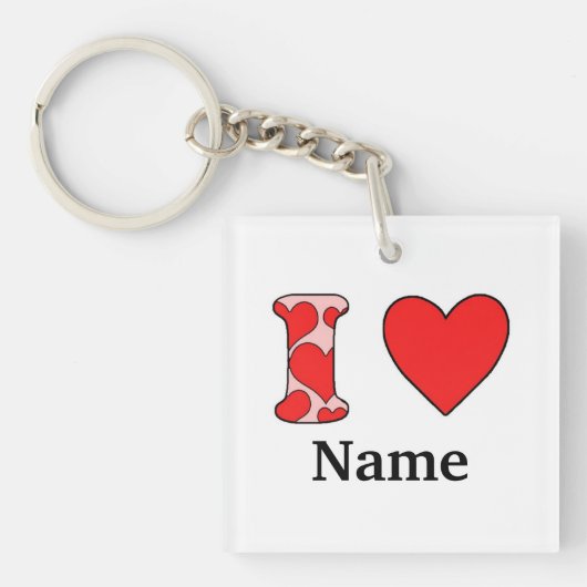 Roze liefde gestompt sleutelhanger (voorkant)