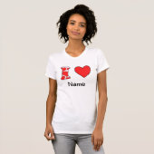 Roze liefde gestompt t-shirt (Voorkant volledig)