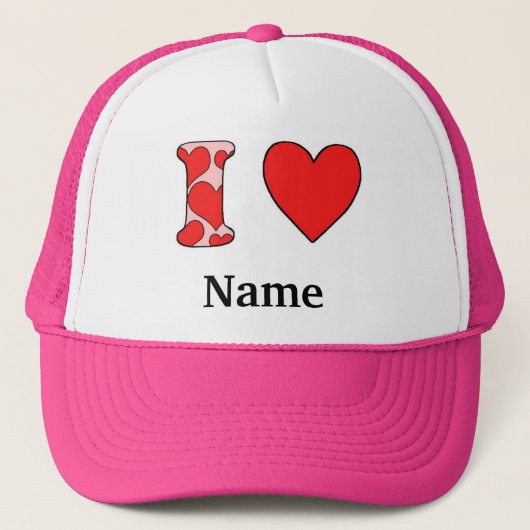 Roze liefde gestompt trucker pet (Voorkant)