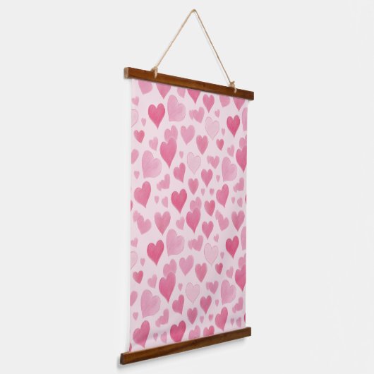 Roze liefde hangend wandkleed (Gebogen)