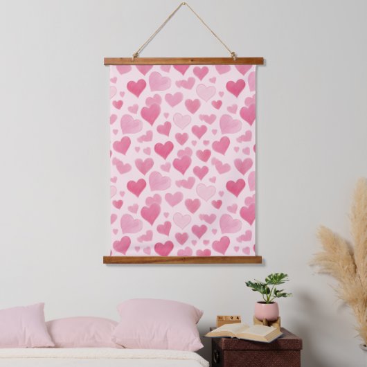 Roze liefde hangend wandkleed (Slaapkamer)