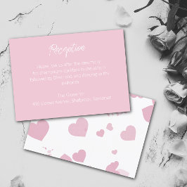 Roze Liefde hart bruiloft Receptie Kaart