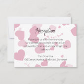 Roze Liefde hart bruiloft Receptie Kaart (Voorkant)