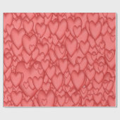 Roze liefde hart decoratief cadeaupapier (Vlak)
