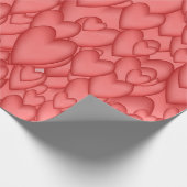 Roze liefde hart decoratief cadeaupapier (Hoek)