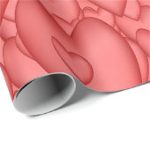 Roze liefde hart decoratief cadeaupapier (Rol Hoek)