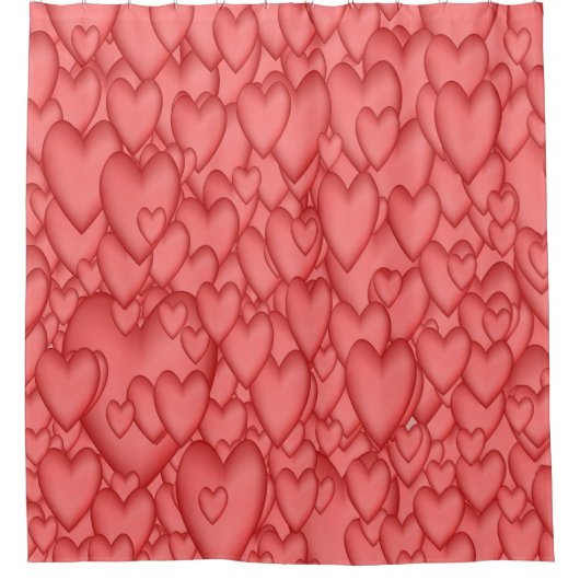 Roze liefde hart decoratief douchegordijn (Voorkant)