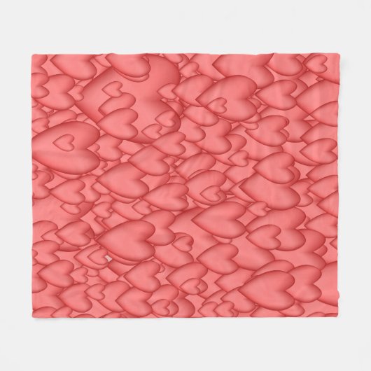 Roze liefde hart decoratief fleece deken (Voorkant (Horizontaal))