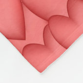 Roze liefde hart decoratief fleece deken (Hoek)