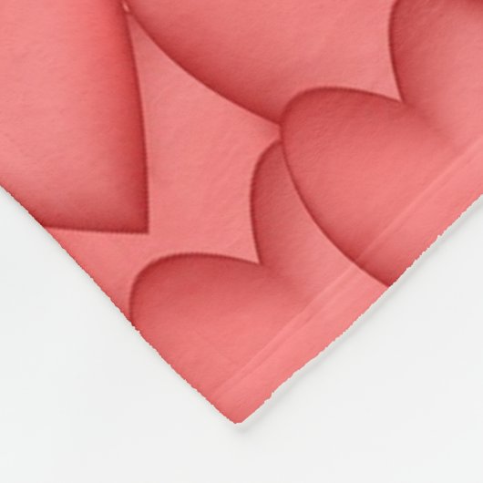 Roze liefde hart decoratief fleece deken (Hoek)