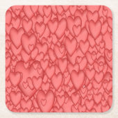 Roze liefde hart decoratief kartonnen onderzetters (Voorkant)