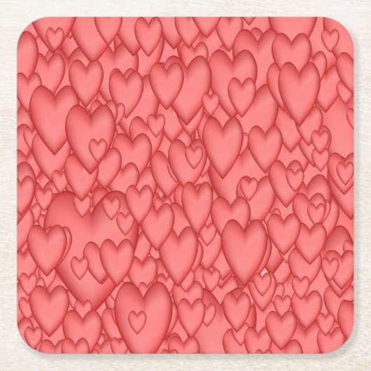 Roze liefde hart decoratief kartonnen onderzetters (Voorkant)