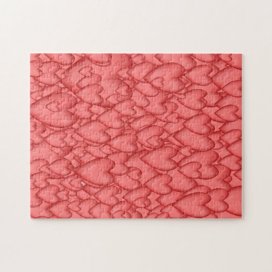 Roze liefde hart decoratief legpuzzel (Horizontaal)