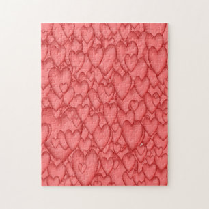 Roze liefde hart decoratief legpuzzel