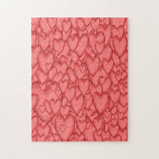 Roze liefde hart decoratief legpuzzel (Verticaal)