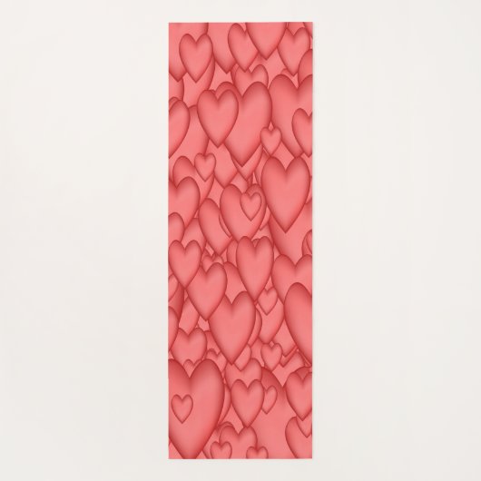 Roze liefde hart decoratief yogamat (Achterkant)