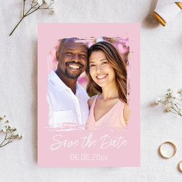  roze liefde hart foto Save the date Kaart