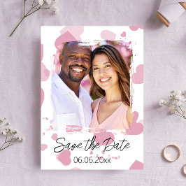  roze liefde hart foto Save the date Kaart