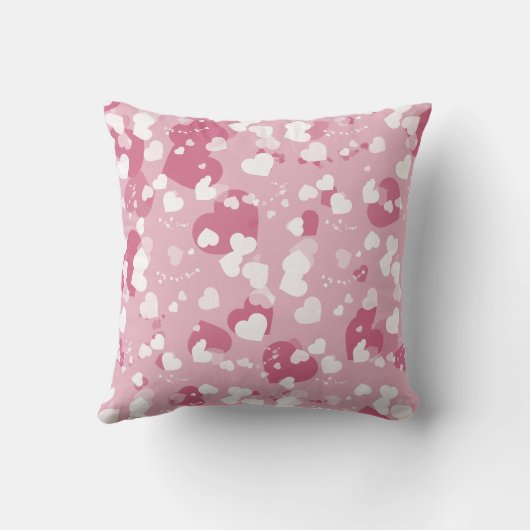 Roze Liefde Hart Gepersonaliseerd Kussen (Achterkant)