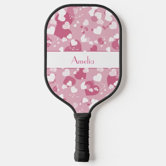  Roze Liefde Hart Gepersonaliseerd Pickleball Paddle (Achterkant)