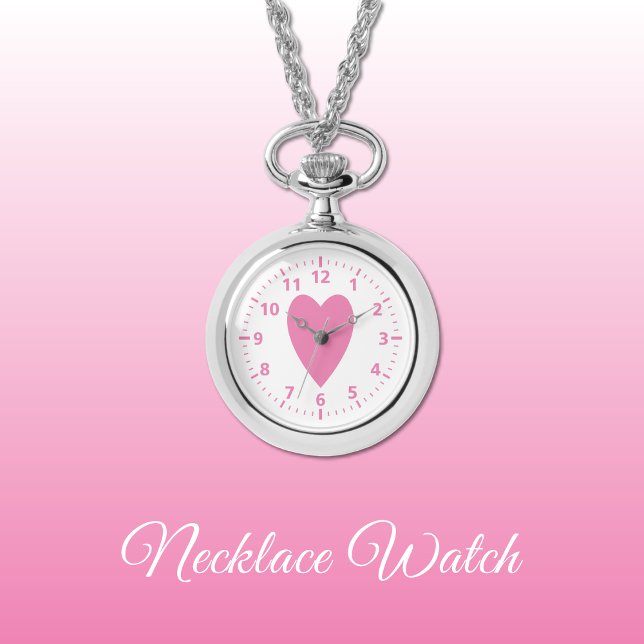 Roze liefde hart Ketting Watch (Creator heeft geüpload)
