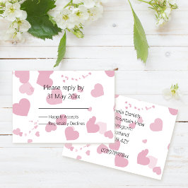 Roze Liefde hart RSVP insert