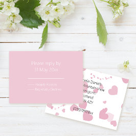 Roze Liefde hart RSVP insert