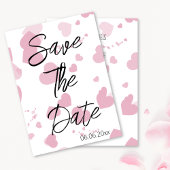  roze liefde hart Save the date Kaart