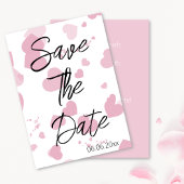 roze liefde hart Save the date Kaart