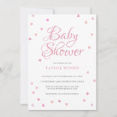  Roze Liefde Harten Baby shower / Sprinkle Kaart (Voorkant)