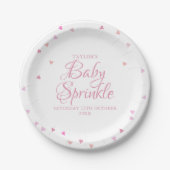 roze liefde harten Baby shower sprinkle Papieren Bordje (Voorkant)