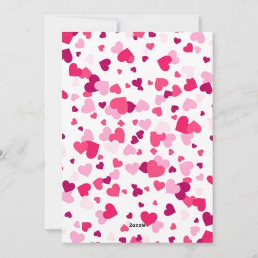 Roze Liefde Harten Familie Foto Valentijnsdag Feestdagenkaart (Achterkant)