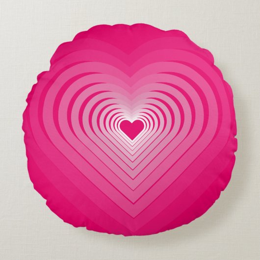 Roze liefde - Harten Rond Kussen (Voorkant)